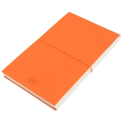 Бизнес-блокнот "Combi", 130*210 мм, бело-оранжевый, кремовый форзац, гибкая обложка, в клетку/нелин Белый