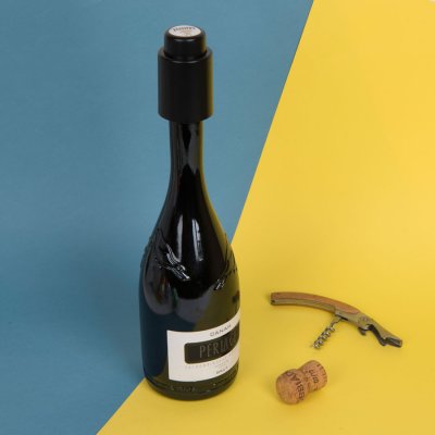Вакуумная пробка для вина WINERY, 4,5х7 см , пластик,черный черный