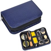Набор для чистки одежды и обуви в пенале, 7 предметов Темно-синий