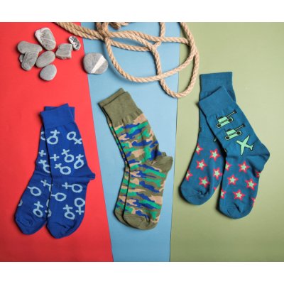 Носки подарочные  "Мужские" в упаковке Синий