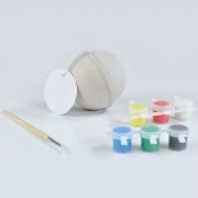 Комплект для раскраски "ШАР", шар, кисть, краски,  D7 см,  папье-маше некрашеный картон