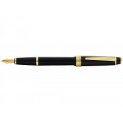Ручка перьевая «Bailey Ligh Polished Black Resin and Gold Tone», перо F