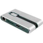 Хаб 8-в-1 Type-C «Hermes», USB 3.0 x 3, Type-C PD, HDMI, LAN, картридер