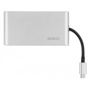 Хаб 8-в-1 Type-C «Hermes», USB 3.0 x 3, Type-C PD, HDMI, LAN, картридер