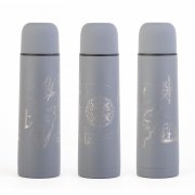 Набор "Гейзер" (термос, 2 кружки), покрытие soft touch серый