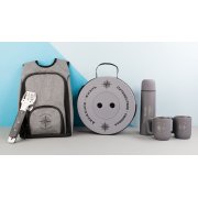 Набор "Гейзер" (термос, 2 кружки), покрытие soft touch серый