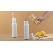 Бутылка для воды "Фитнес", покрытие пудра, 0,7 л. белый