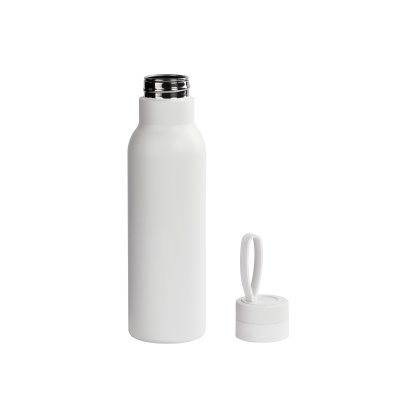 Бутылка для воды "Фитнес", покрытие пудра, 0,7 л. белый