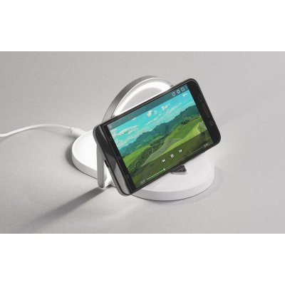 Лампа складная с беспроводным (15W) зарядным устройством "Sky Light" белый с серым