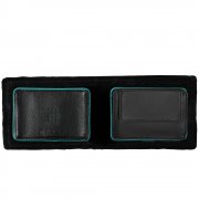 Кошелек Partinico, черный с бирюзовым