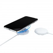 Беспроводное (15W) зарядное устройство "Липкий Бандит" с присосками белый