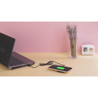 Магнитное беспроводное (15W) зарядное устройство "Magic SOFTTOUCH", покрытие soft touch черный