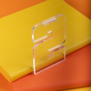 Медаль SECOND PLACE в подарочной упаковке, акрил прозрачный