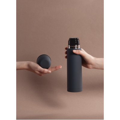 Термос "Крит", покрытие soft touch, 0,5 л. серый