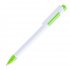 Ручка шариковая MAVA, белый/зеленое яблоко, пластик Белый