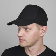 Бейсболка LIGHT, 5 клиньев, застежка на липучке Черный