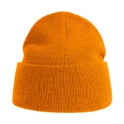 Шапка вязаная PURE с отворотом из пряжи Polylana® горчичный Жёлтый