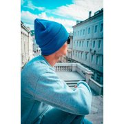 Шапка вязаная PURE с отворотом из пряжи Polylana Зеленый