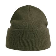 Шапка вязаная PURE с отворотом из пряжи Polylana Зеленый
