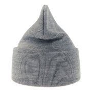 Шапка вязаная PURE с отворотом из пряжи Polylana Серый