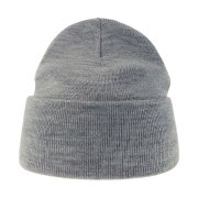 Шапка вязаная PURE с отворотом из пряжи Polylana Серый