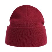 Шапка вязаная PURE с отворотом из пряжи Polylana Бордовый