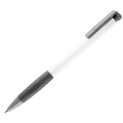 N13, ручка шариковая с грипом, пластик, белый, серый Белый
