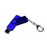 USB 2.0/micro USB/Type-С- флешка на 16 Гб 3-в-1 с поворотным механизмом