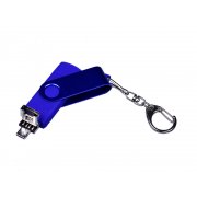 USB 2.0/micro USB/Type-С- флешка на 16 Гб 3-в-1 с поворотным механизмом