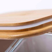 Ланч-бокс BEJAR, ложка, вилка нож в комплекте, стекло/бамбук прозрачный арт. 346799