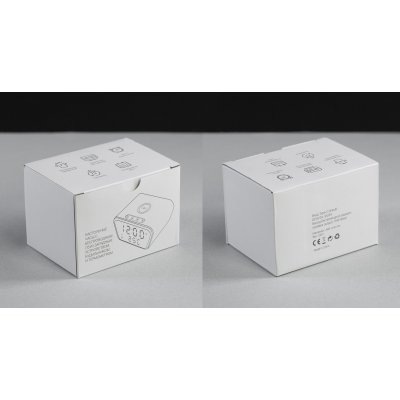Настольные часы "Smart Clock" с беспроводным (10W) зарядным устройством, будильником и термометром белый