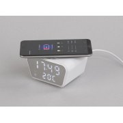 Настольные часы "Smart Clock" с беспроводным (10W) зарядным устройством, будильником и термометром белый