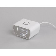 Настольные часы "Smart Clock" с беспроводным (10W) зарядным устройством, будильником и термометром белый