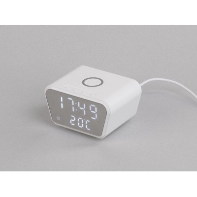 Настольные часы "Smart Clock" с беспроводным (10W) зарядным устройством, будильником и термометром белый