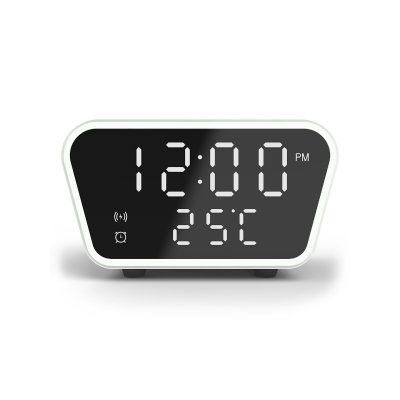 Настольные часы "Smart Clock" с беспроводным (10W) зарядным устройством, будильником и термометром белый