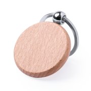Брелок "PELTON", круглый, натуральный бук. Бежевый