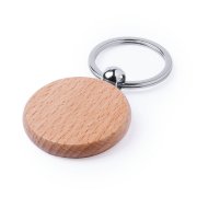 Брелок "PELTON", круглый, натуральный бук. Бежевый