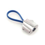 Брелок BOLKY, металл/силикон, серебристый c синим, 2,8х2,7х1 см Синий