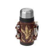 Термос в кожаном чехле