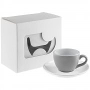 Чайная пара Cozy Morning, серая с белым арт. 79134.16