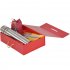 Коробка складная подарочная, 37x25x10cm, кашированный картон, красный Красный
