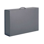 Коробка складная подарочная, 37x25x10cm, кашированный картон, серый Серый