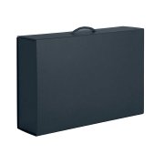 Коробка складная подарочная, 37x25x10cm, кашированный картон, черный Черный