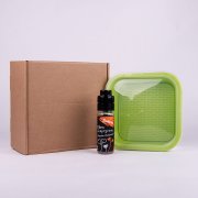 Подарочный комплект для проращивания микрозелени: проращиватель, семена дайкона Зеленый