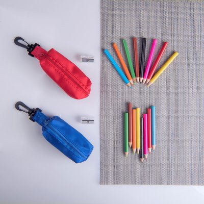 Набор цветных карандашей (8шт) с точилкой MIGAL в чехле, белый, 4,5х10х4 см, дерево, полиэстер Белый