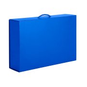 Коробка складная подарочная, 37x25x10cm, кашированный картон, синий Синий