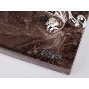 Скульптура "Пантера" серебристый