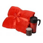 Подарочный набор «Tasty hygge» с пледом, термокружкой и миндалем в шоколадной глазури