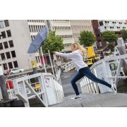 Автоматический зонт Impact из RPET AWARE™ с бамбуковой ручкой, d94 см