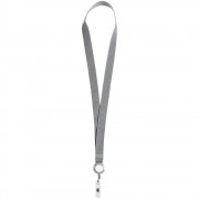 Чехол для карточки с лентой и ретрактором Devon, серый с белым